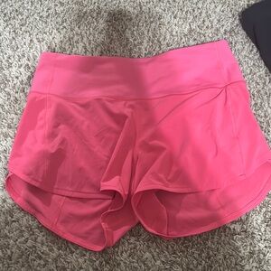 Lululemon Athletica High Rise Speedup Pink Athletic Shorts